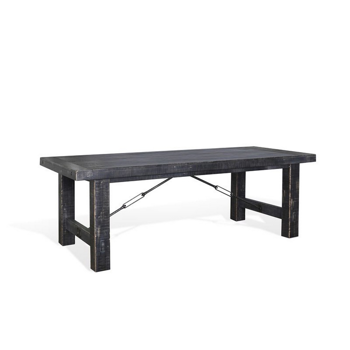 Picture of Benjara BM325410 86 to 122 in. Rena Dining Table with 2 Extension Leaves & Black Mahogany Wood