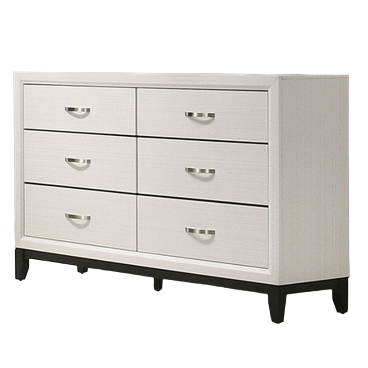 Picture of Benjara BM319536 Erica Wide Dresser with 6 Drawers & Spacious Top&#44; White Wood & Metal Handles