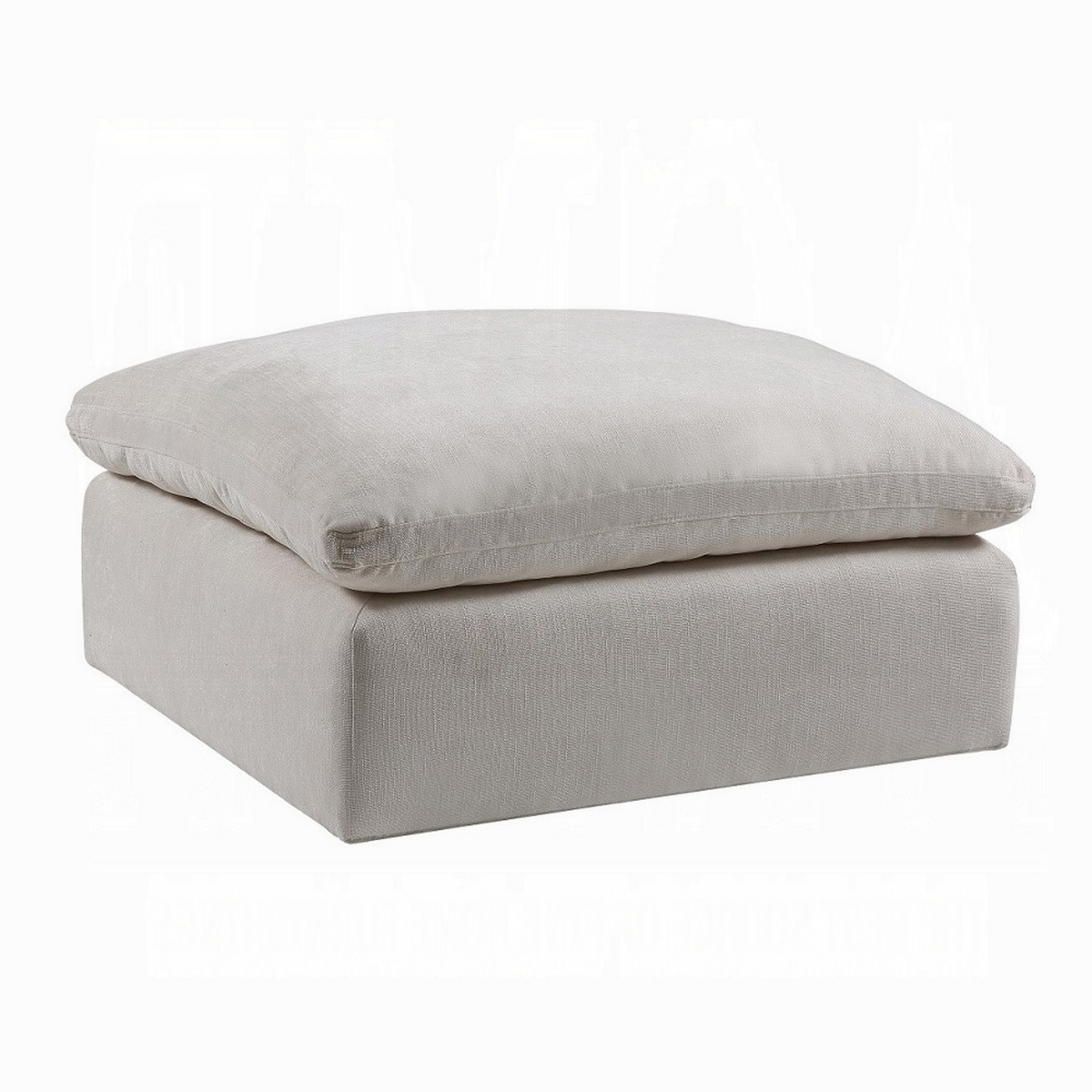 Picture of Benjara BM324728 Shar Modular Ottoman with Pillow Top Cushions & Plush Ivory Linen Fabric