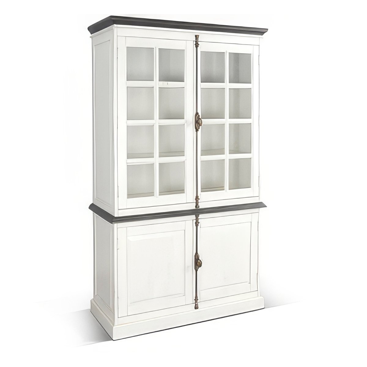 Picture of Benjara BM325268 Orso Accent Sideboard Buffet & Hutch with 2 Glass Doors & Shelves&#44; White