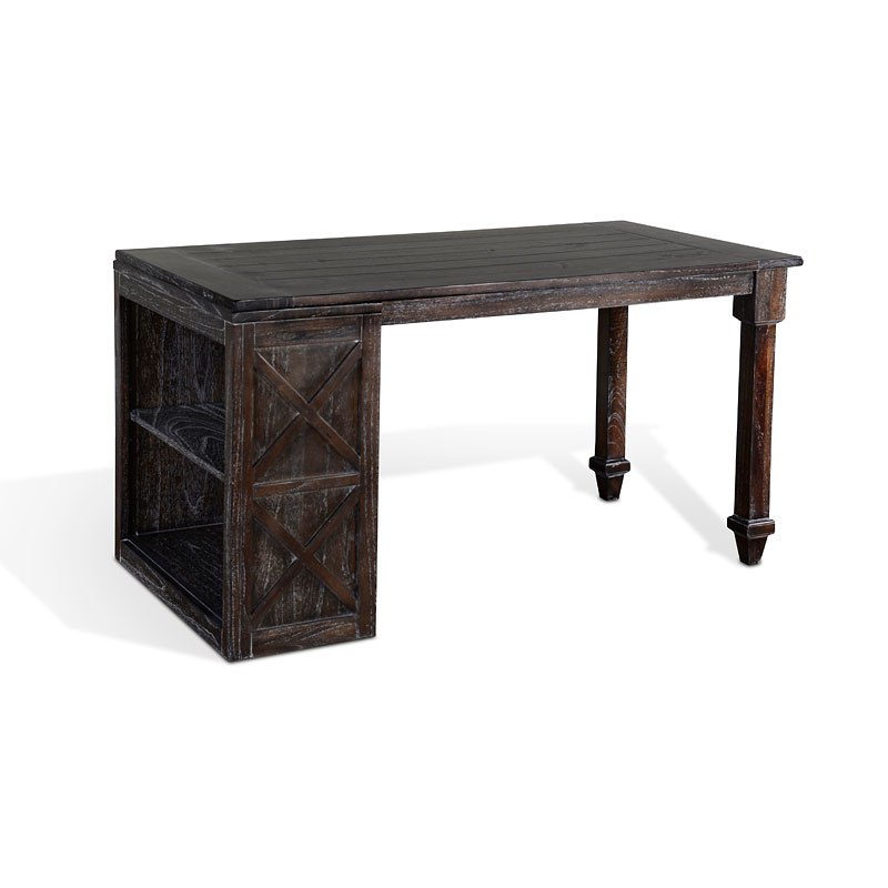 Picture of Benjara BM324775 56 in. Sofi Rectangle Office Writing Desk with Turned Legs&#44; Dark Brown