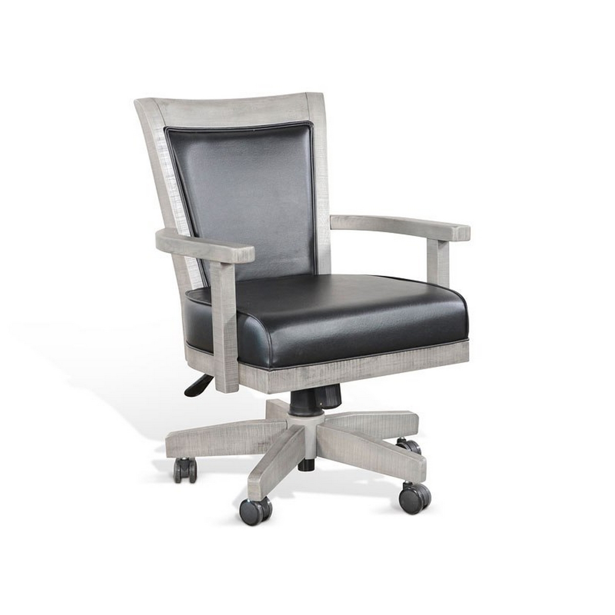 Picture of Benjara BM325417 Zeka Game Chair with Wheels & Tilt Swivel & Gas Lift&#44; Gray Mahogany