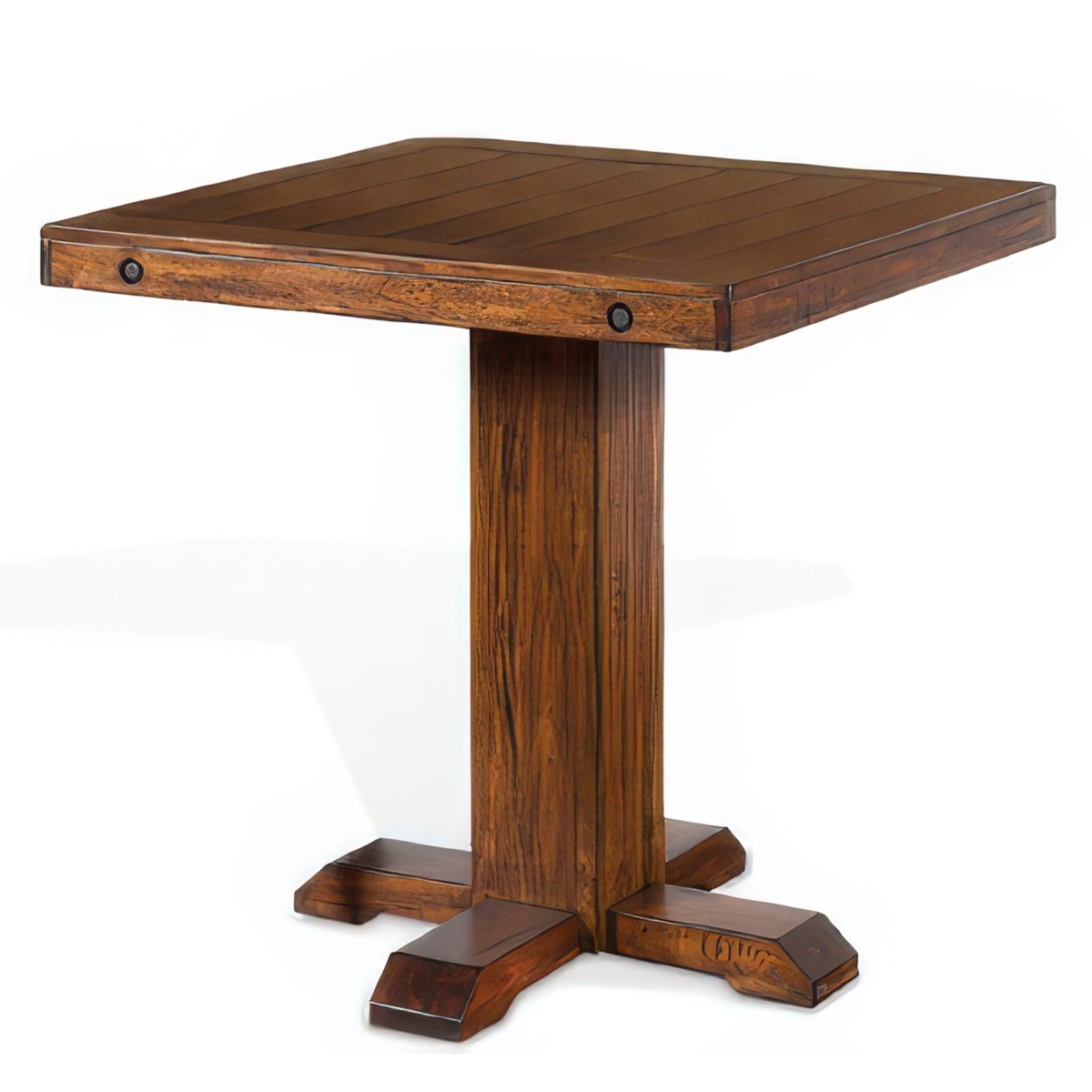 Picture of Benjara BM325181 Reggie Bar Table with Adjustable Pedestal Base & 36 in. Square Top&#44; Brown