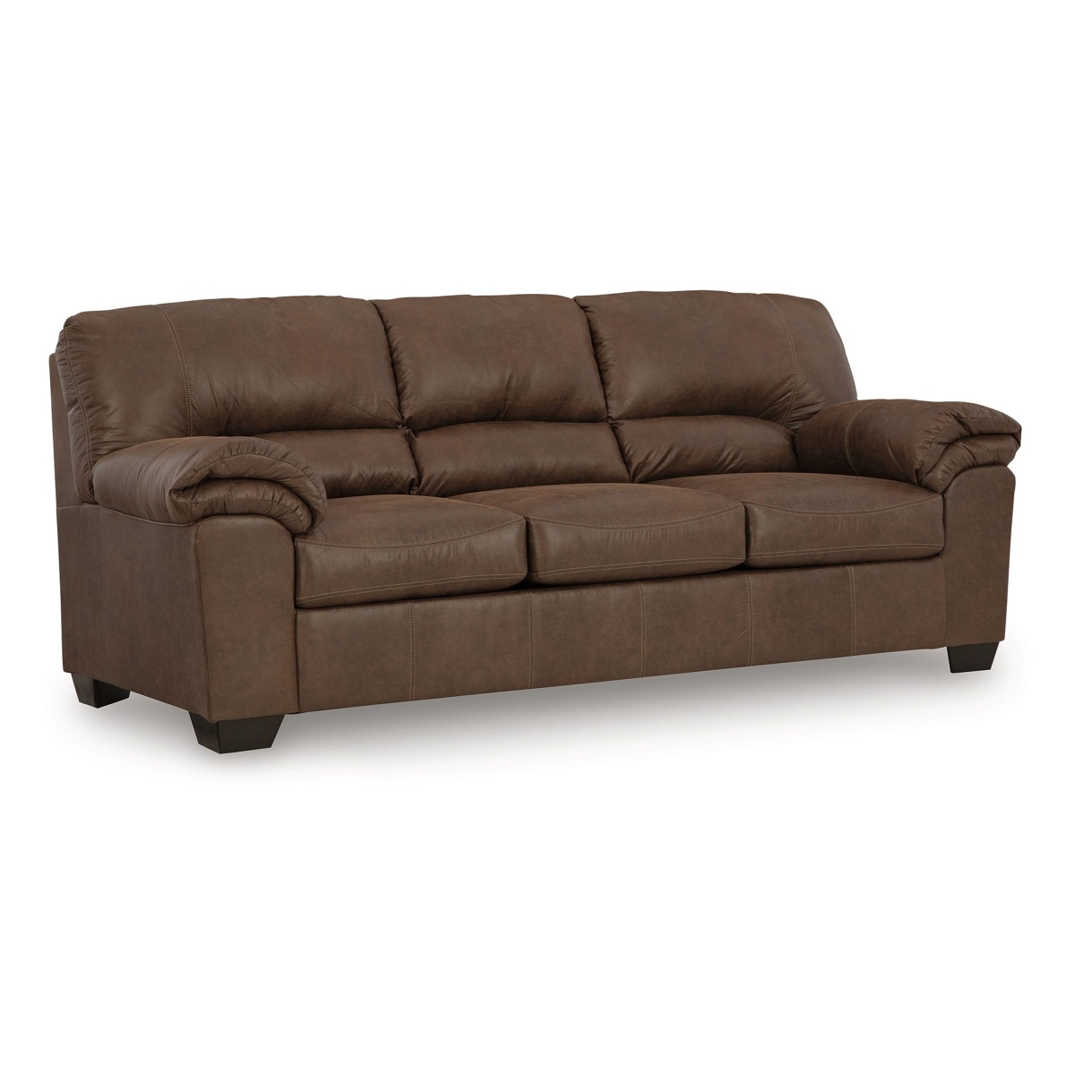 Picture of Benjara BM331685 90 in. Limu 3 Seater Sofa with Espresso Brown Faux Leather Upholstery