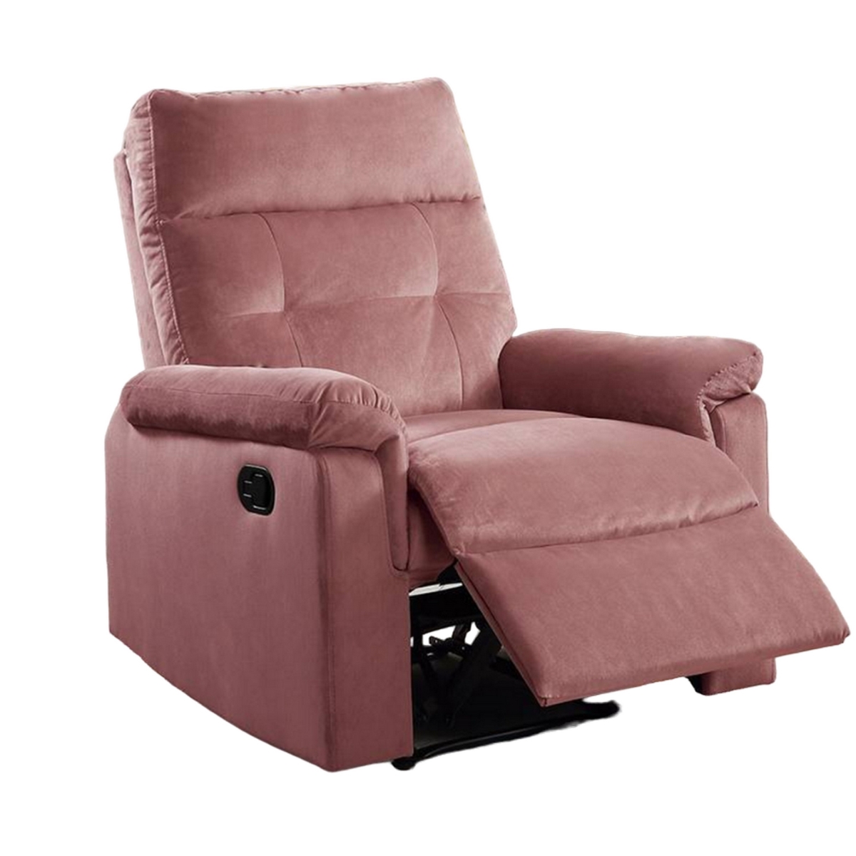 Picture of Benjara BM326093 Jessy Manual Recliner Chair with Tufted Cushionsed Rose Pink Velvet