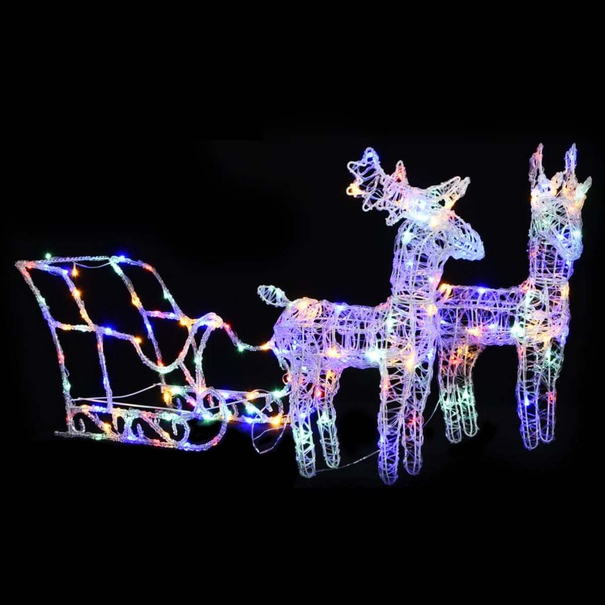 Picture of Benjara BM326419 2 Piece Outdoor Christmas Decoration with 160 Multi Color LED