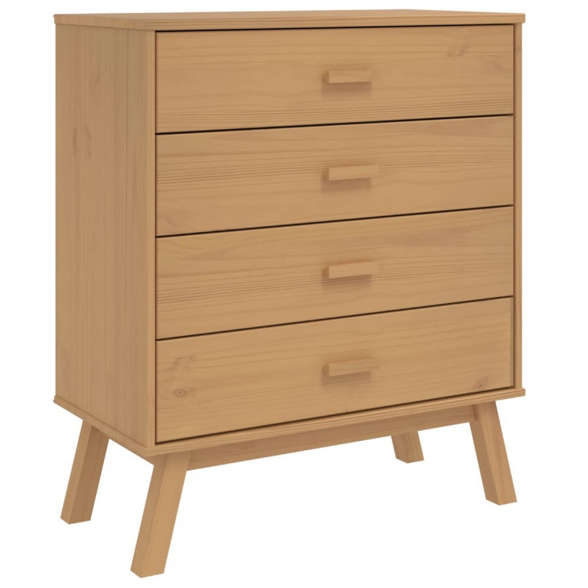 Picture of Benjara BM326451 30 in. Tall Dresser Chest with 4 Drawers&#44; Brown Solid Pine Wood Frame