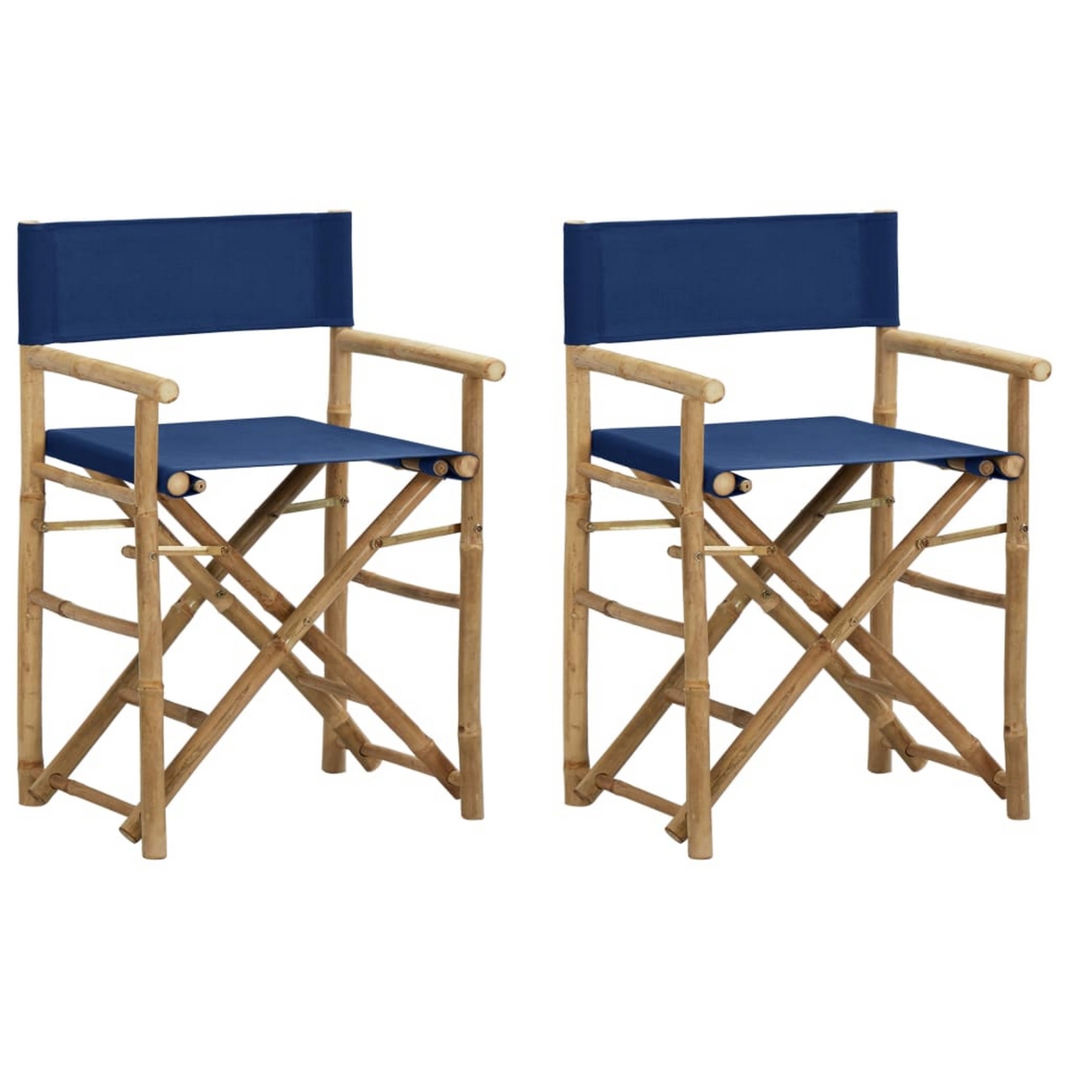Picture of Benjara BM325931 Foldable Directors Chair with Accent Bamboo Frame&#44; Blue Polyester - Set of 2