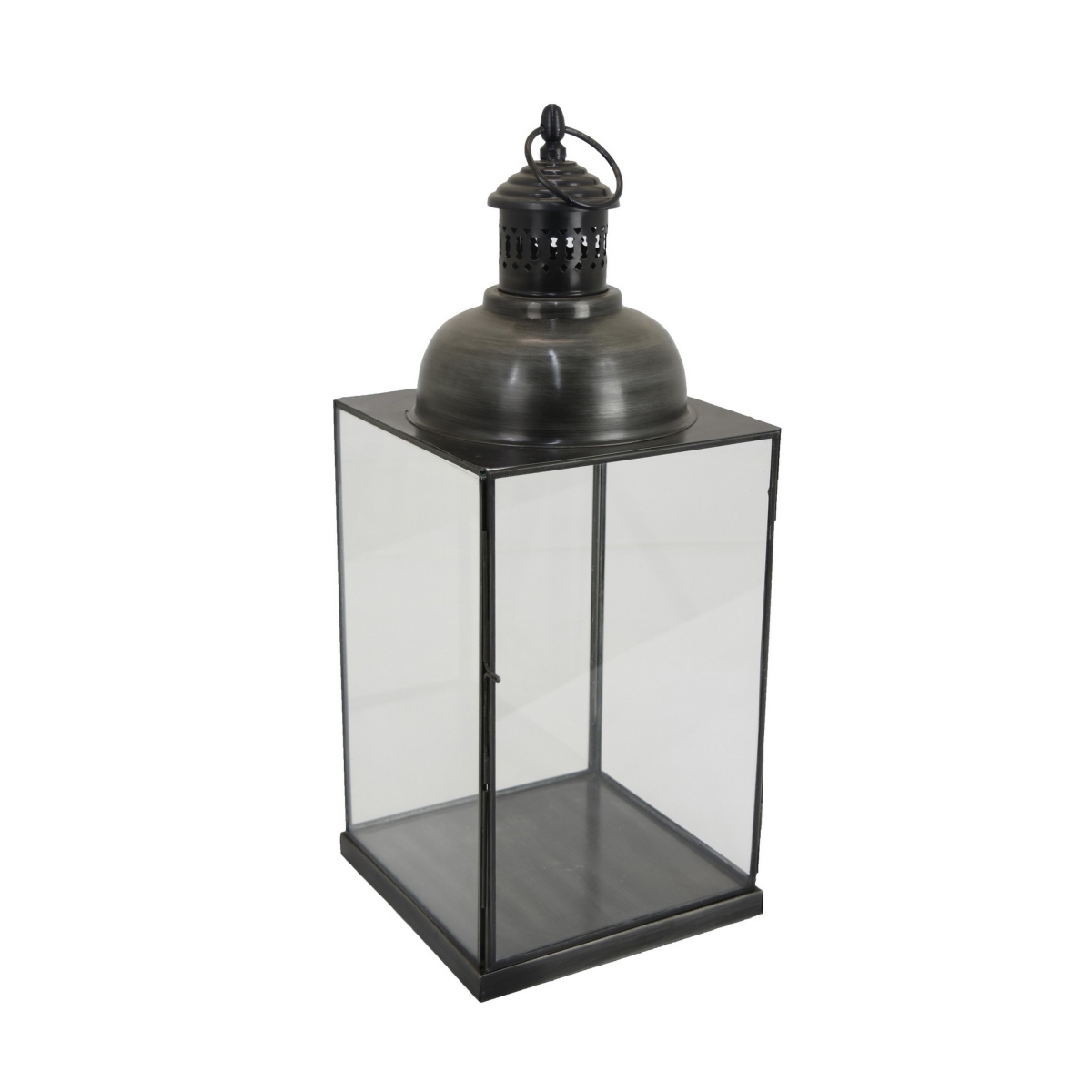 Picture of Benjara BM324608 18 in. Laila Tall Size Lantern with Black Metal & Glass Panels Square Base