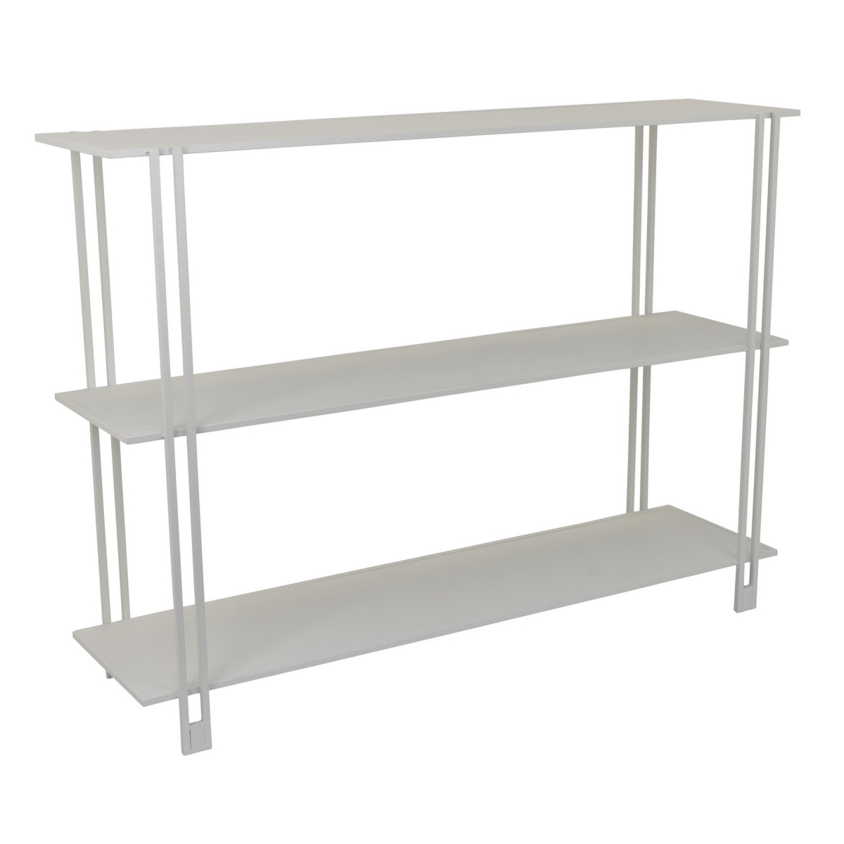 Picture of Benjara BM324633 44 in. Rasha 3-Tier Storage Rack with Spacious Shelves&#44; White Metal