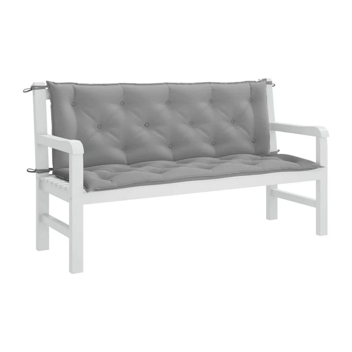 Picture of Benjara BM325585 59 in. Claire Outdoor Cushions for Bench & Button Tufted Gray Fabric