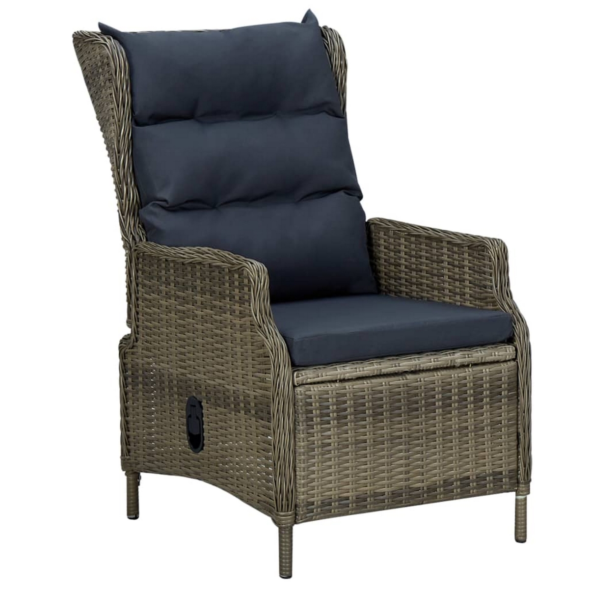 Picture of Benjara BM326328 Outdoor Manual Reclining Chair with 2 Cushions & Brown Woven Poly Rattan