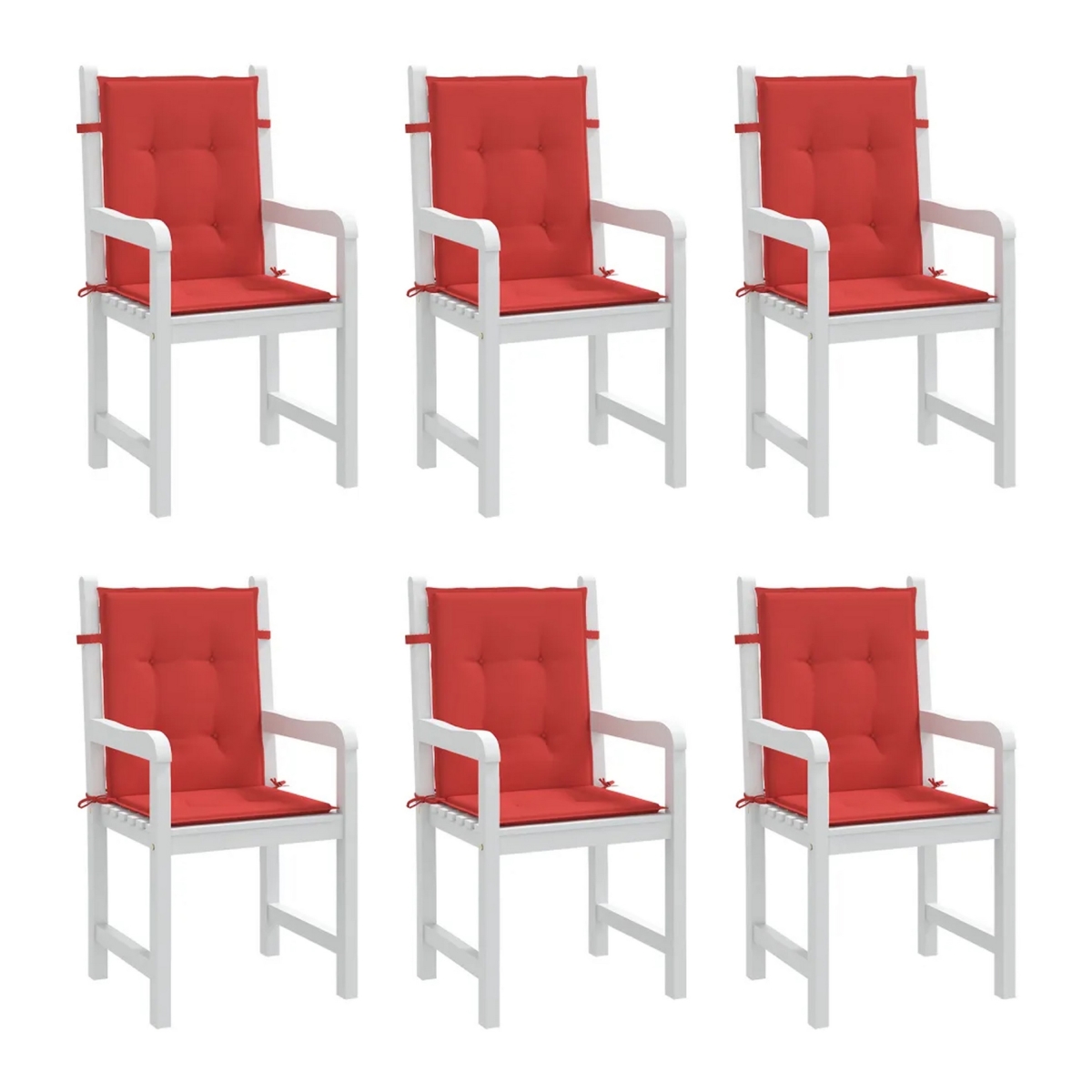 Picture of Benjara BM325584 20 x 40 in. Outdoor Cushions for Chair&#44; Red Tufted Oxford Fabric - Set of 6