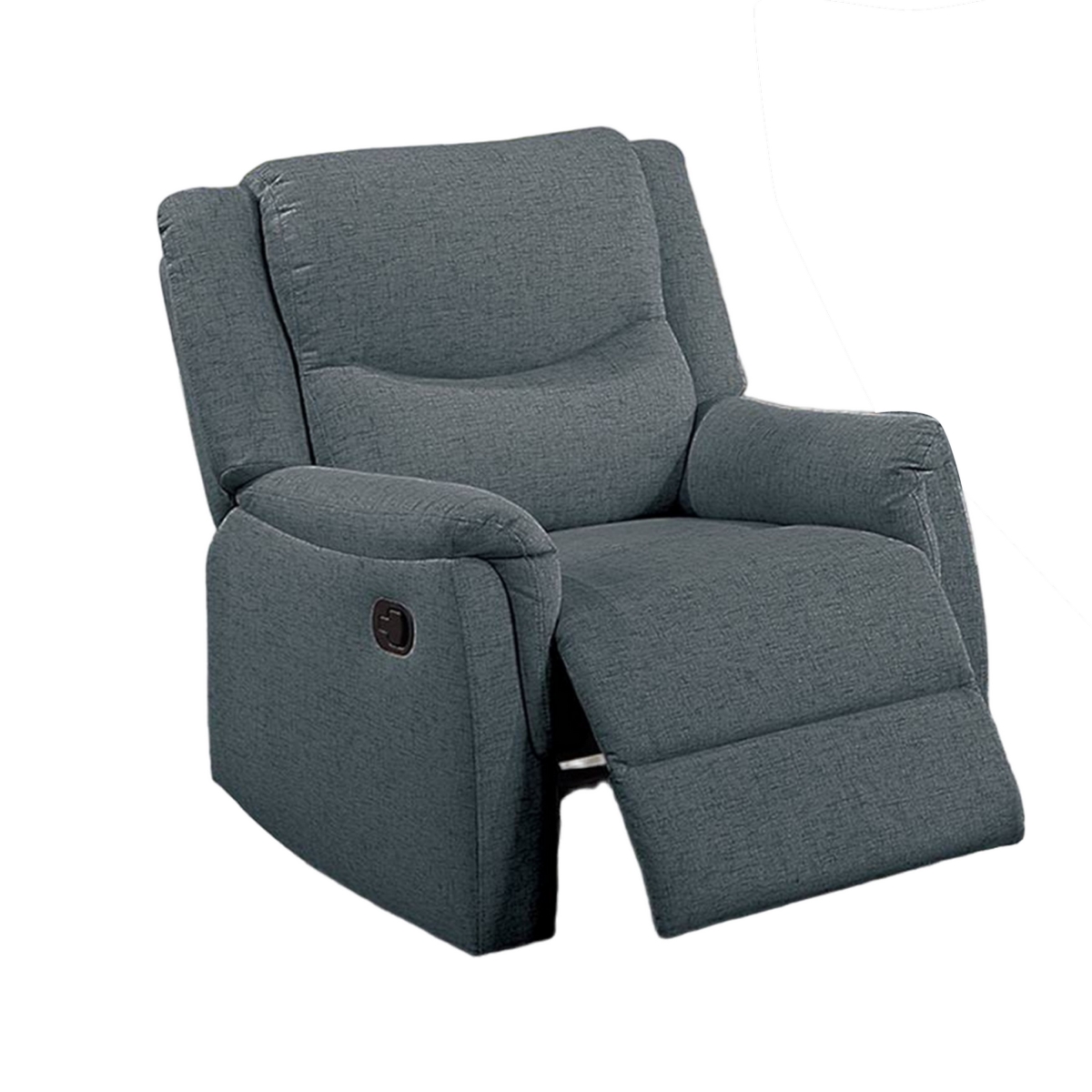 Picture of Benjara BM326072 Ammy Manual Recliner Chair with Pillow Top Arms & Dark Gray Faux Burlap