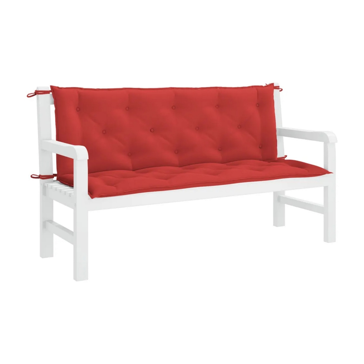 Picture of Benjara BM325588 59 in. Claire Outdoor Cushions for Bench & Button Tufted Red Fabric