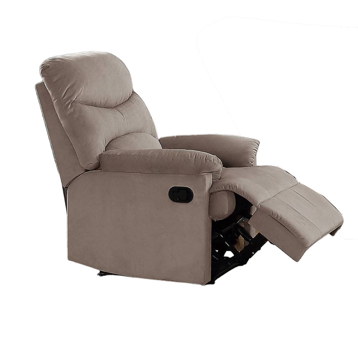 Picture of Benjara BM326103 Karry Manual Recliner Chair with Plush Light Brown Velvet&#44; Solid Wood