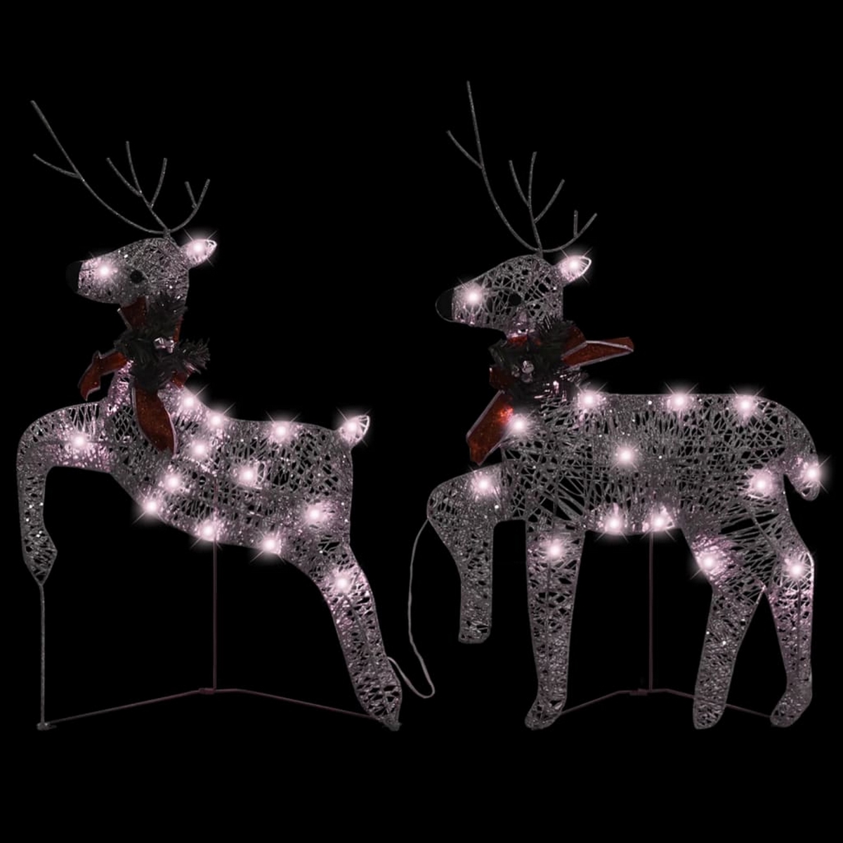 Picture of Benjara BM326243 Edy Outdoor Christmas Decoration with 40 Gold LED Lights&#44; White - Set of 2