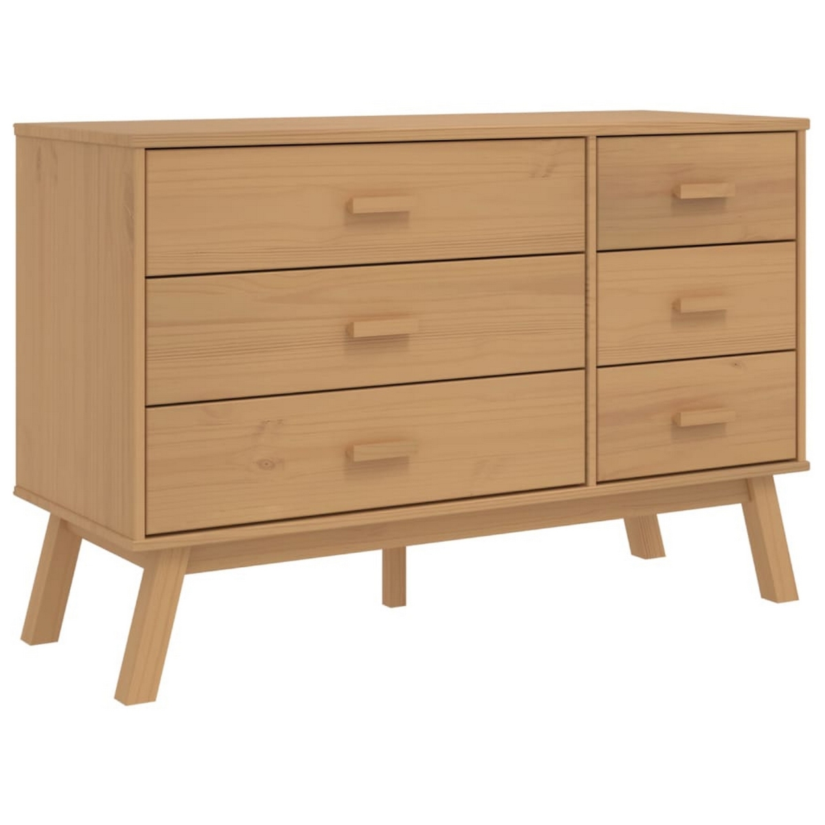 Picture of Benjara BM326339 44 in. Sideboard Cabinet Dresser with 6 Drawers & Modern Brown Solid Wood
