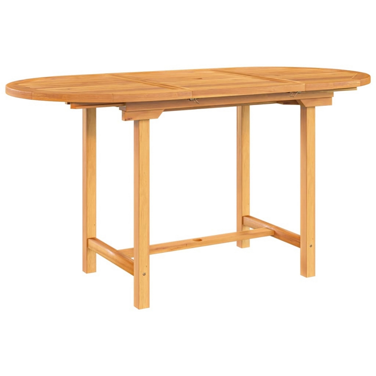 Picture of Benjara BM326344 Outdoor Dining Table with 43 to 63 in. Extendable Oval Top & Sanded Teak Wood