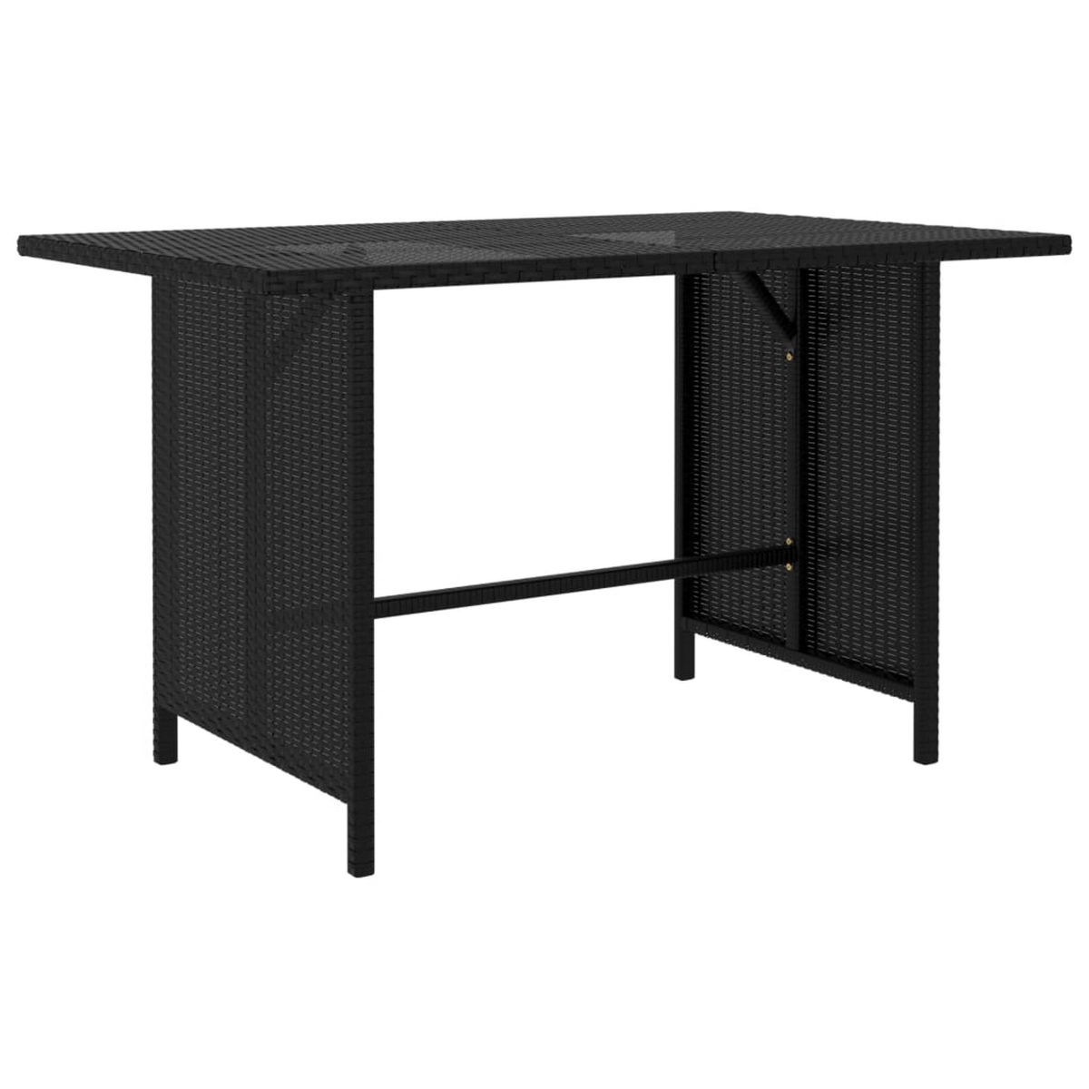 Picture of Benjara BM325842 43 in. Outdoor Rectangle Dining Table with Black Rattan & Steel Frame