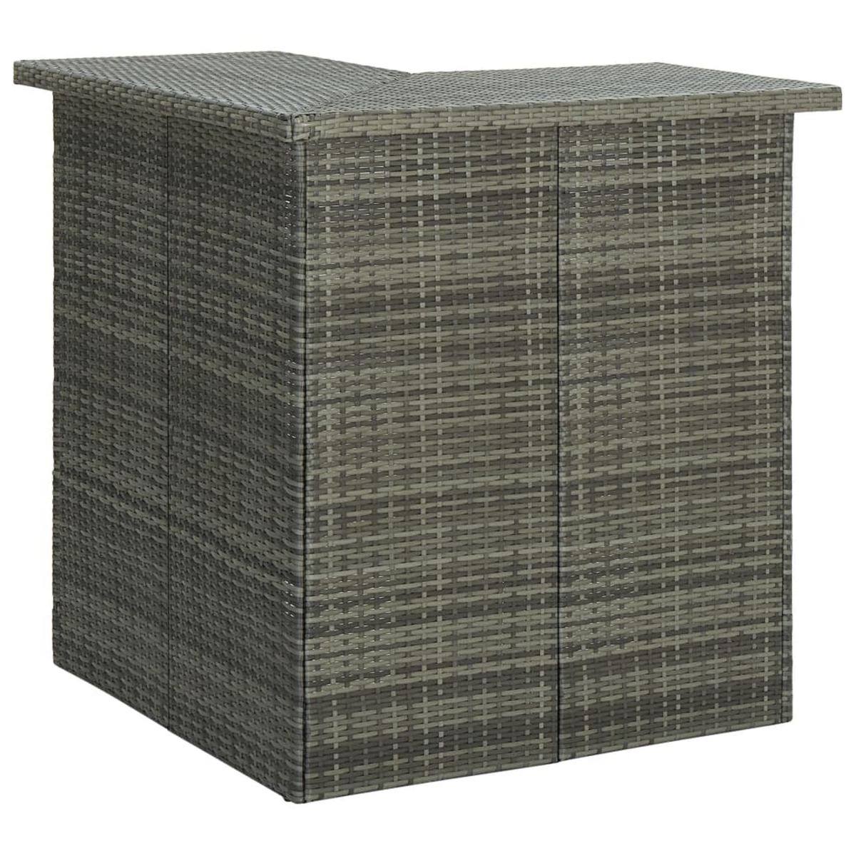 Picture of Benjara BM325854 41 in. Shiro Outdoor Modular Corner Bar Table with 3 Shelf&#44; Gray Rattan