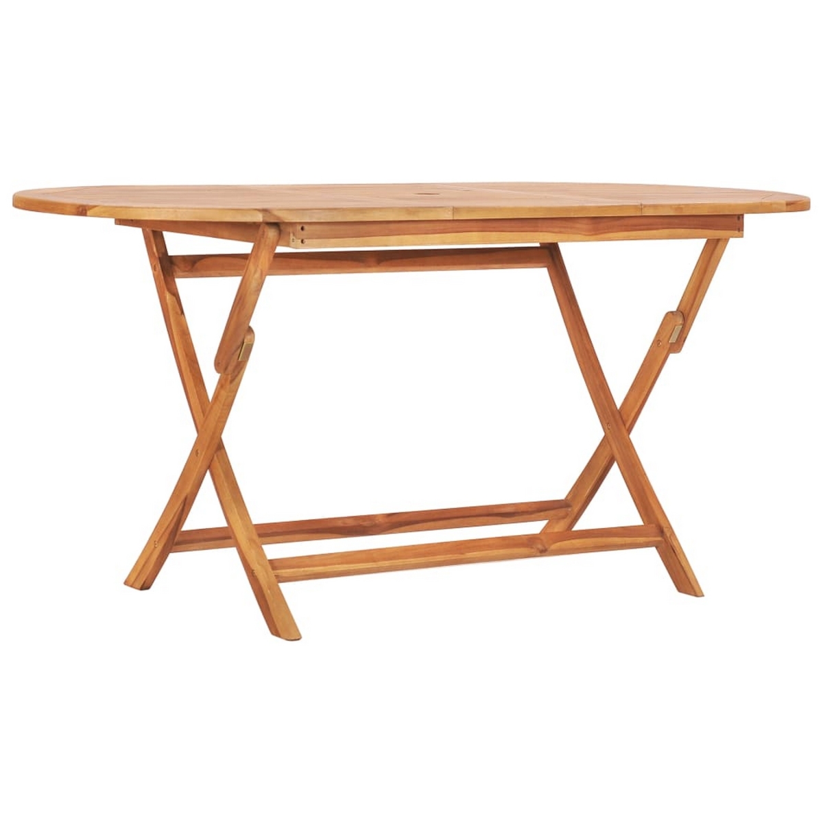 Picture of Benjara BM325878 63 in. Outdoor Folding Dining Table with Slatted & X-Legs&#44; Brown Wood
