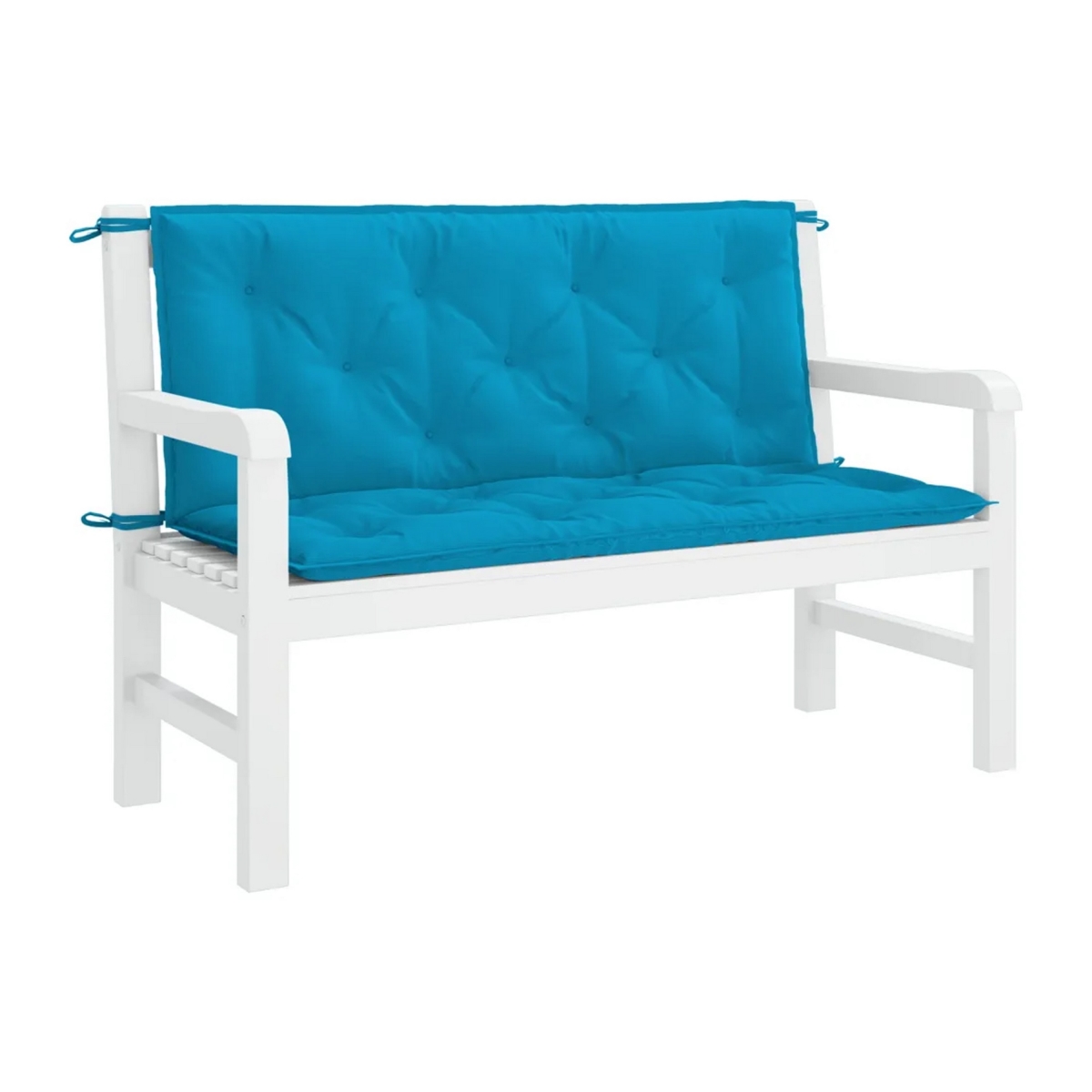 Picture of Benjara BM325576 47 in. Claire Outdoor Cushions for Bench & Button Tufted Blue Fabric