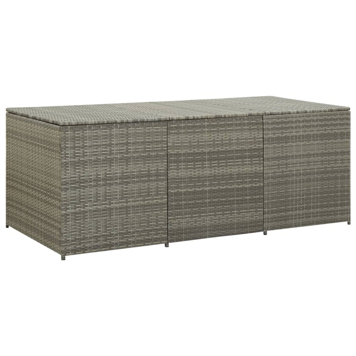 Picture of Benjara BM325921 71 in. Outdoor Rectangle Storage Box with Gas Lift&#44; Gray Rattan