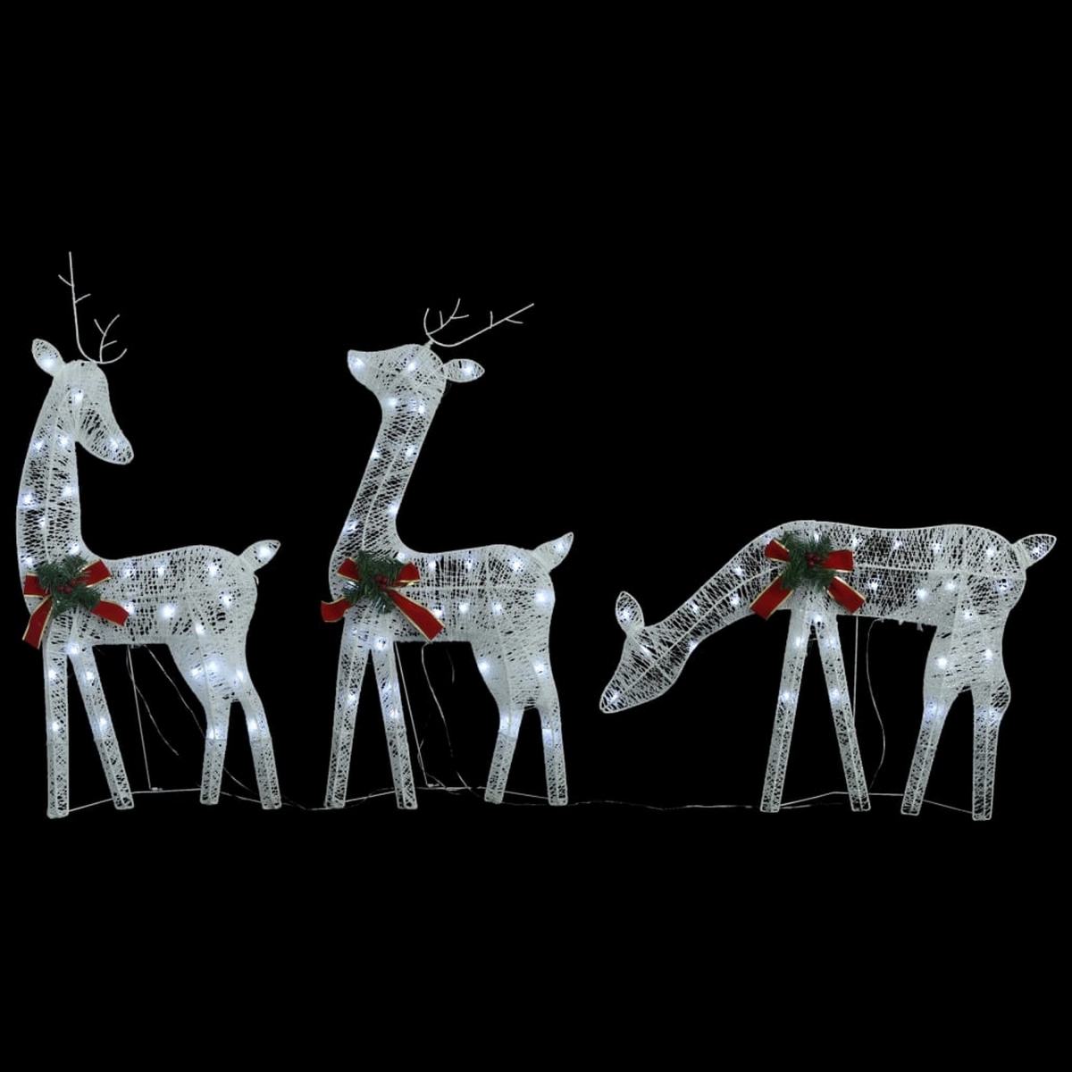 Picture of Benjara BM325958 Outdoor 3-Reindeer Christmas Decoration with 90 Cool White LED Steel