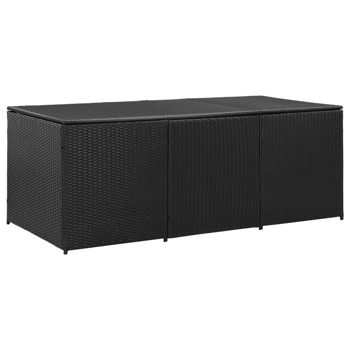 Picture of Benjara BM326371 71 in. Outdoor Rectangle Storage Box with Gas Lift&#44; Black Rattan