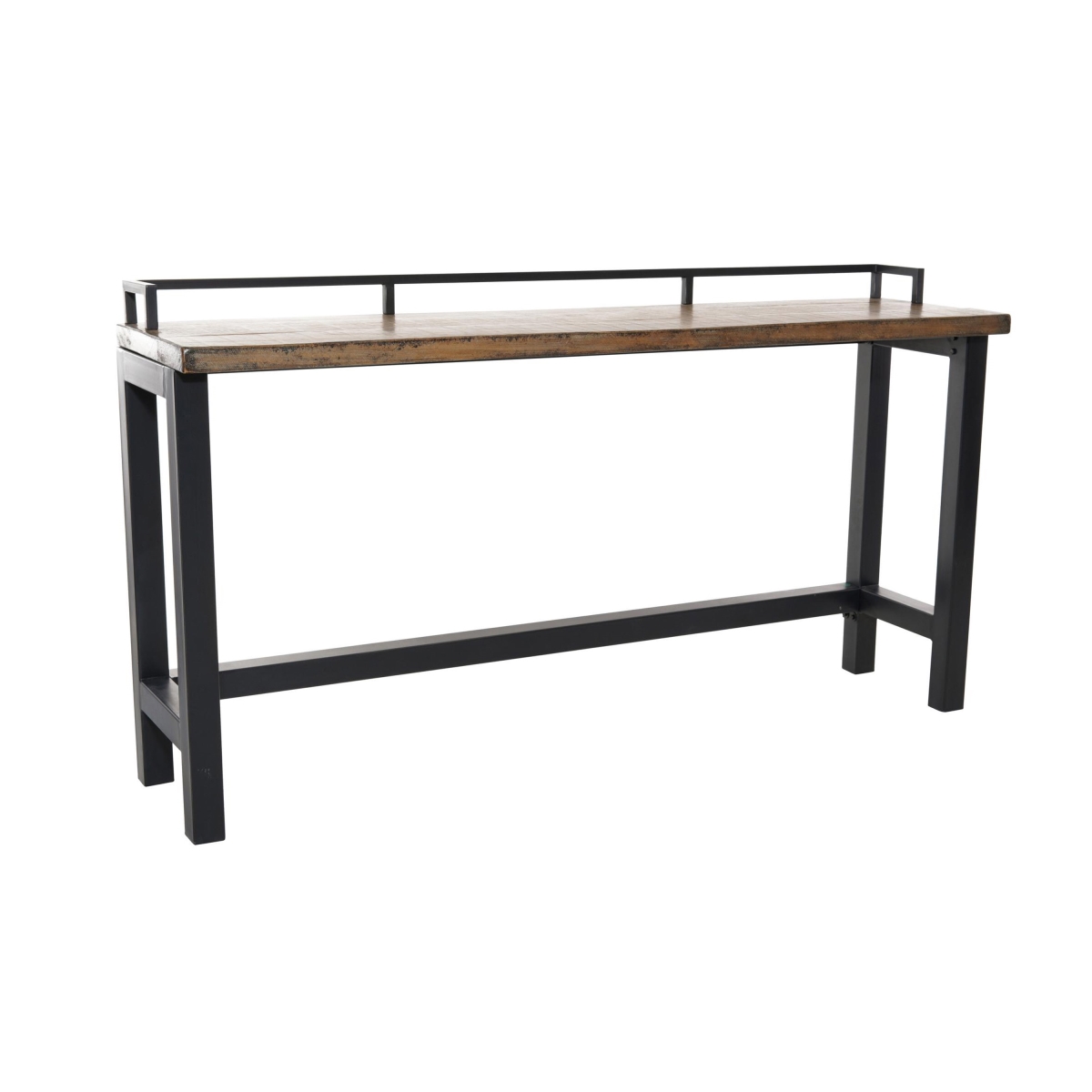 Picture of Benjara BM326572 71 in. Fyan Counter Table with Rectangle Top Rails&#44; Black Iron Base
