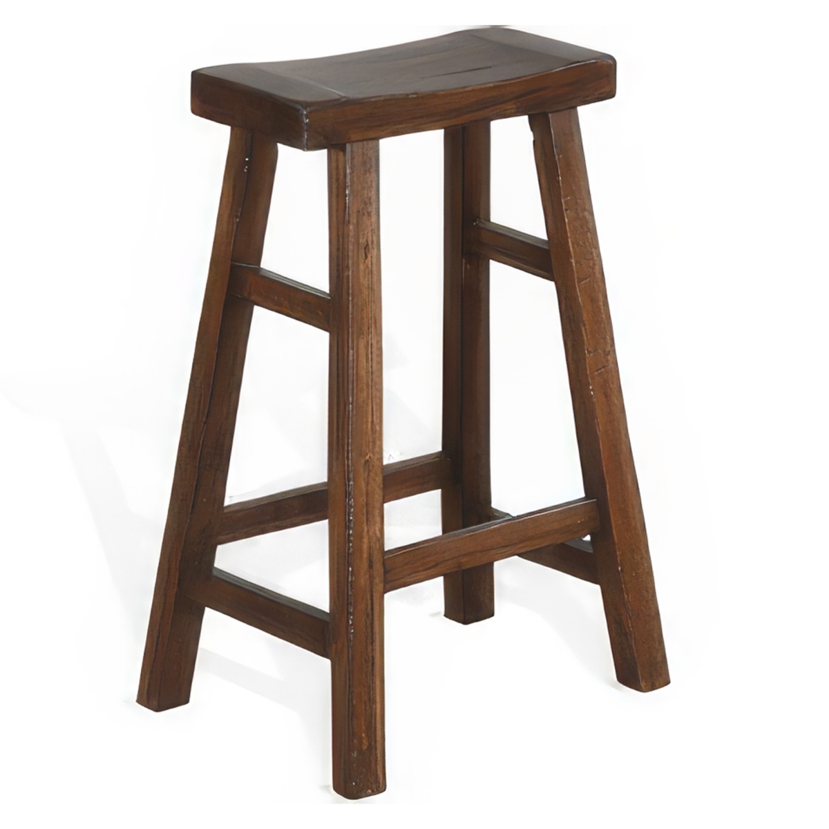 Picture of Benjara BM324889 30 in. Reggie Barstool - Saddle Seat - Mocha Brown Mahogany - Set of 2