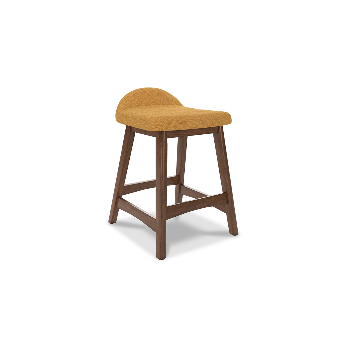Picture of Benjara BM329761 Jeyn Counter Stool with Footrest - Brown Hardwood - Yellow Seat - Set of 2