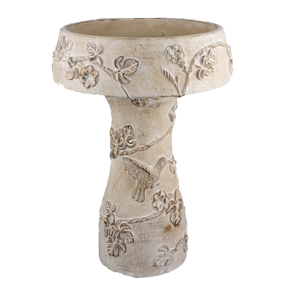 Picture of Benjara BM331126 20 in. Menon Bird Bath Feeder - Decorative Designs White Terracotta
