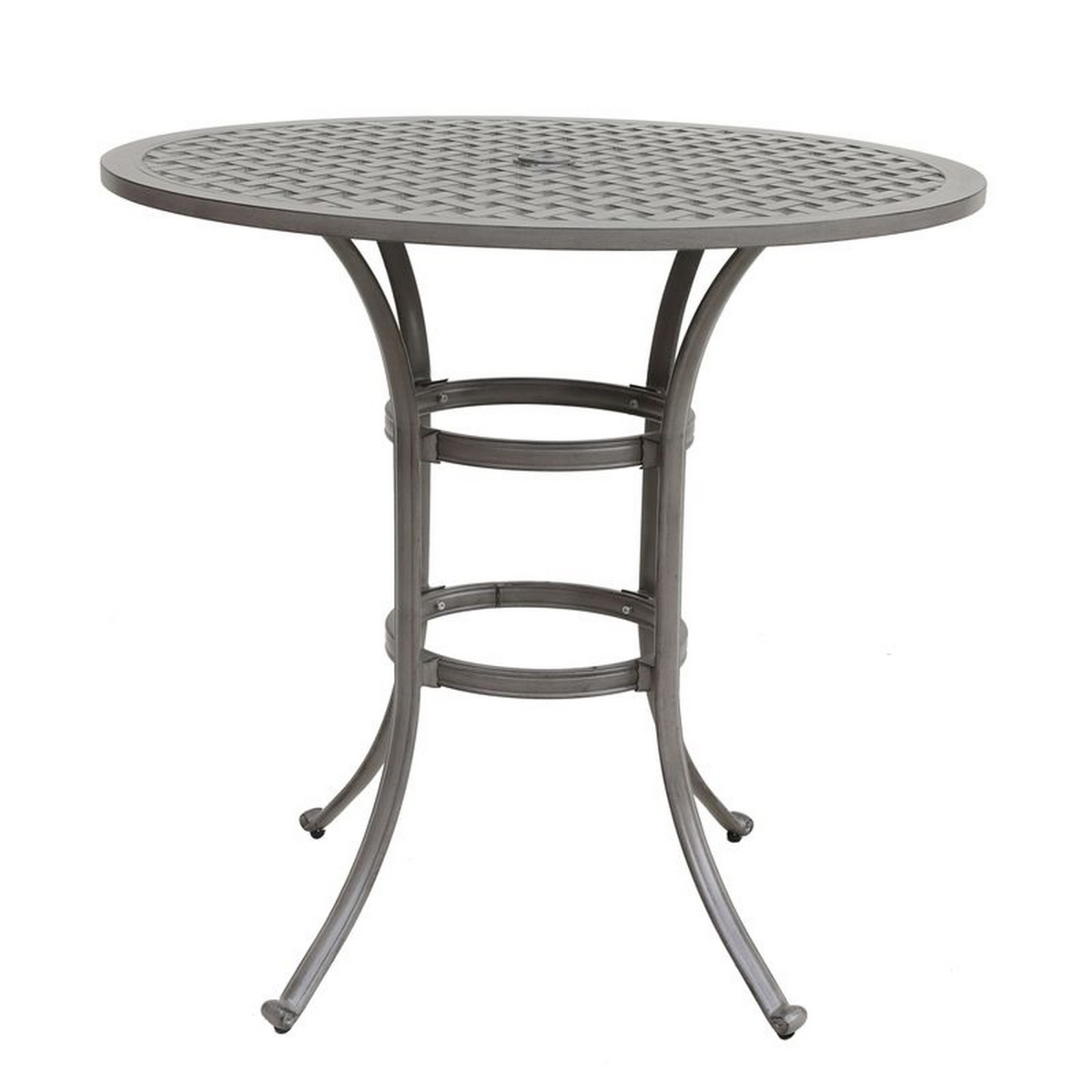 Picture of Benjara BM321182 42 in. Mace Outdoor Patio Bar Table - Round Lattice Top - Aluminum&#44; Gray