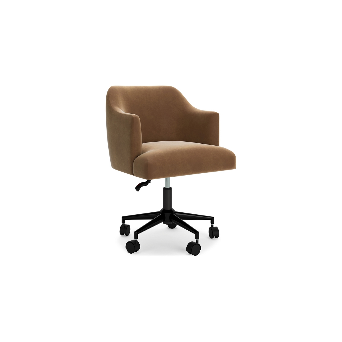 Picture of Benjara BM328120 Anny Rolling Swivel Office Chair - Adjustable Seat Height - Velvet&#44; Brown & Black