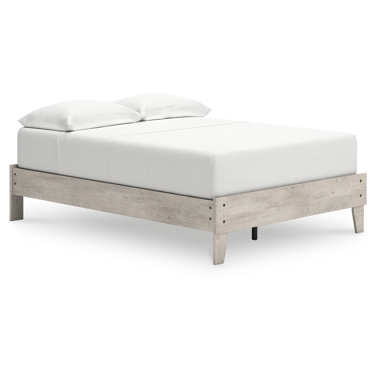 Picture of Benjara BM328133 Shawn Minimalist Platform Bed - Wood Frame&#44; Light Gray - Full Size