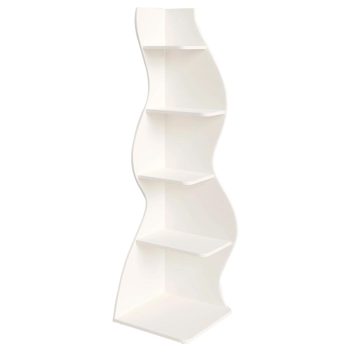 Picture of Benjara BM328541 70 in. Max Corner Bookshelf - 5 Tier - Adjustable Shelves&#44; White