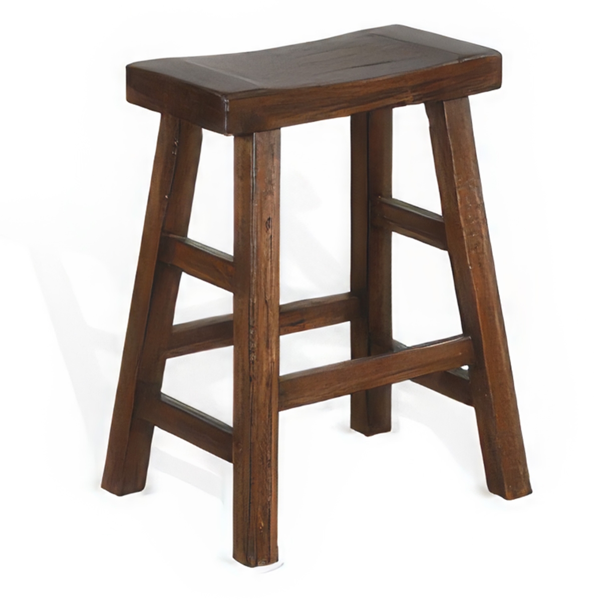 Picture of Benjara BM324888 Reggie Counter Stool - Saddle Seat Mahogany&#44; Mocha Brown - Set of 2