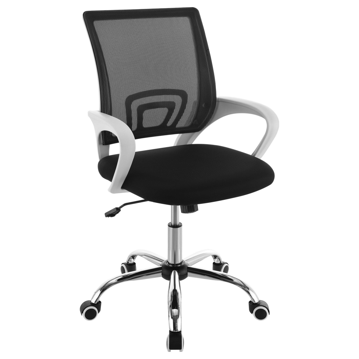Picture of Benjara BM329149 Fera Rolling Office Chair - Adjustable Base - Mesh Fabric&#44; Black&#44; Chrome & White