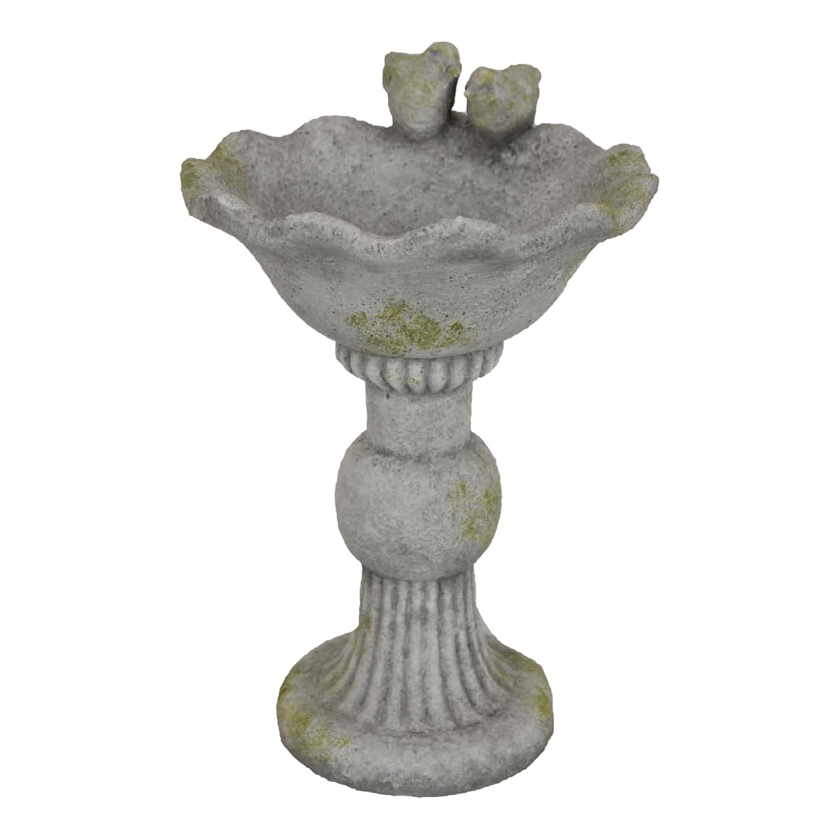 Picture of Benjara BM331093 16 in. Ivina Bird Bath Feeder - Cute Decorative&#44; Gray & Green