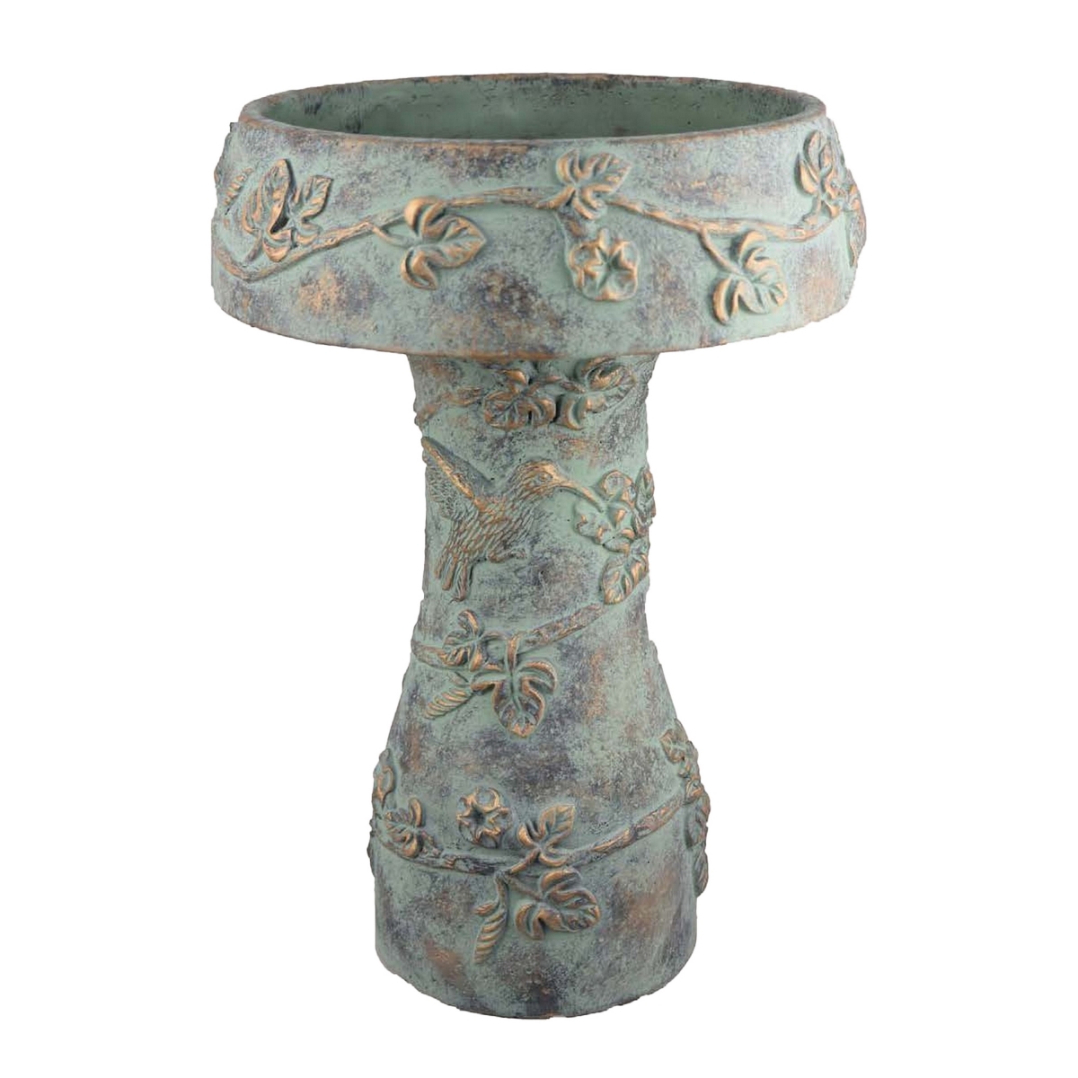 Picture of Benjara BM331125 20 in. Menon Bird Bath Feeder - Decorative Designs - Green Terracotta