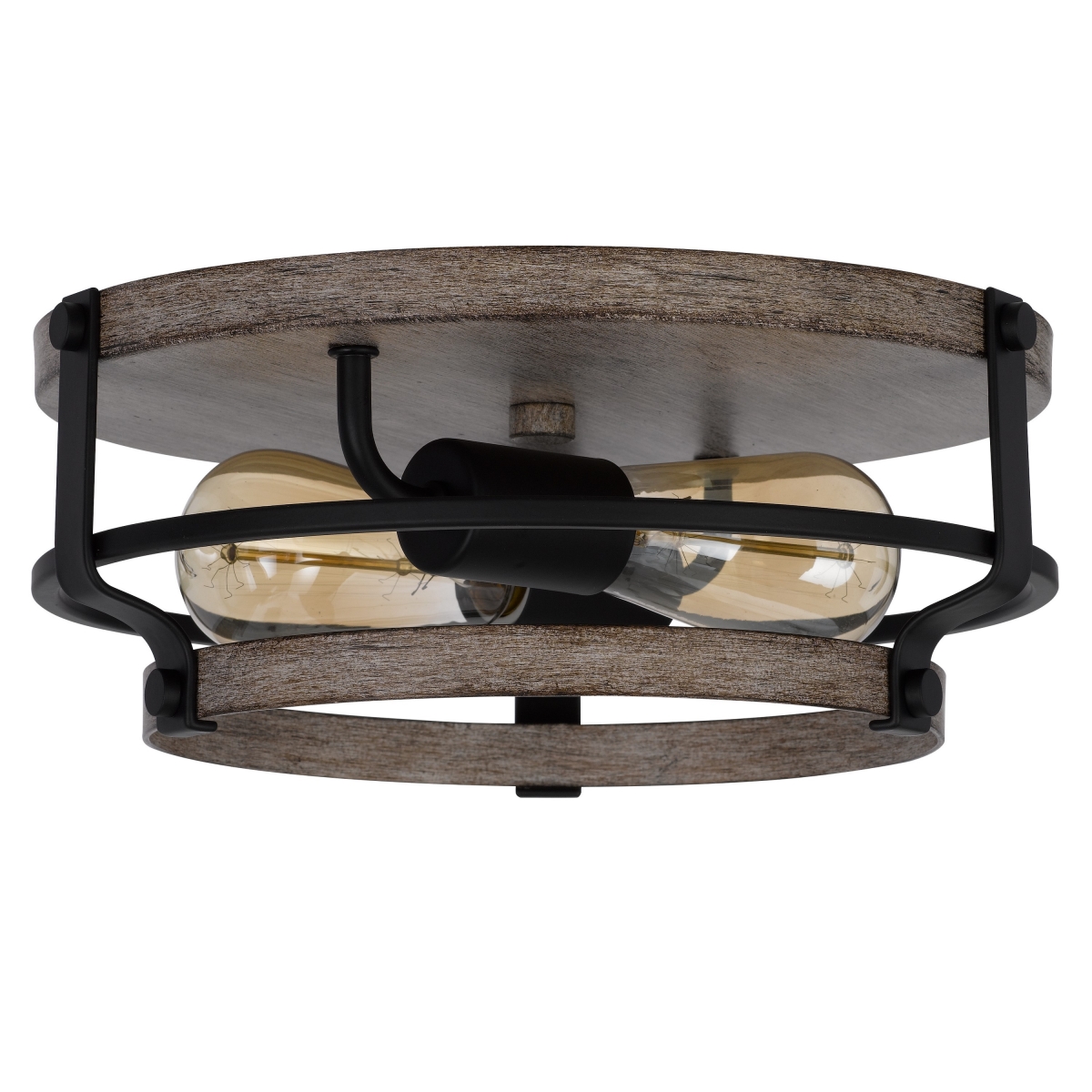 Picture of Benjara BM324014 13 in. Weny Flush Mount Round Ceiling Light Fixture&#44; Brown & Black