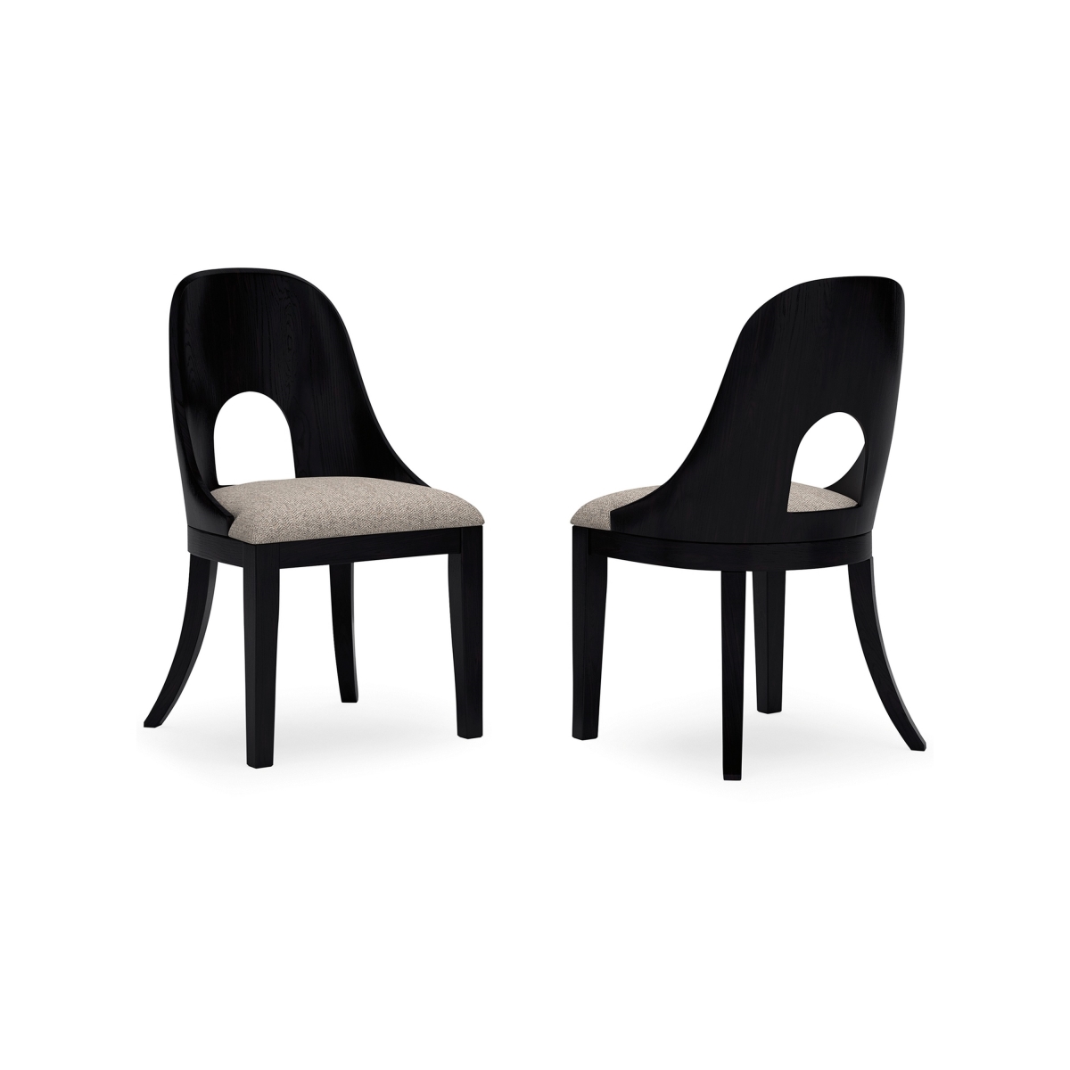 Picture of Benjara BM328128 Robeck Home Office Chair - Cutout Back - Gray Padded Seat - Black Wood
