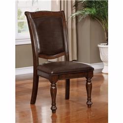 Picture of Benzara BM123018 Alpena Traditional Style Side Chair&#44; Set of 2&#44; Brown
