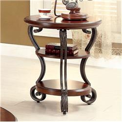 Picture of Benzara BM123039 May Transitional Style Side Table&#44; Brown Cherry