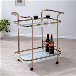 Picture of Benzara BM123225 Tiana Contemporary Serving Cart&#44; Champagne