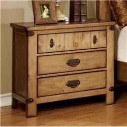 Picture of Benzara BM123268 Pioneer Cottage Night Stand In Weathered Elm&#44; Burnished Pine