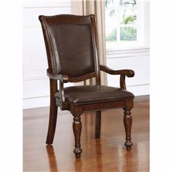 Picture of Benzara BM123165 Alpena Traditional Arm Chair&#44; Brown Cherry - Set of 2