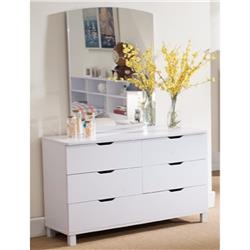 Picture of Benzara BM141872 Spacious Glossy White Dresser with 6 Drawers
